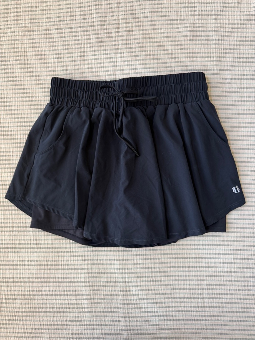 Athletic Black Women’s Tennis Skirt with Drawstring Waist
